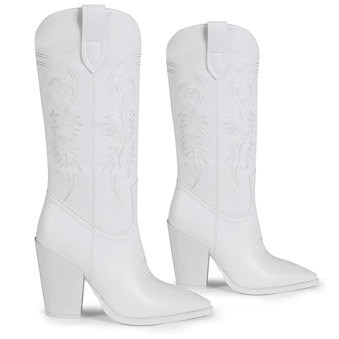 White Matte Cowgirl Boots