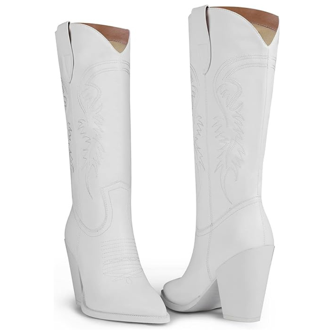 White Matte Cowgirl Boots