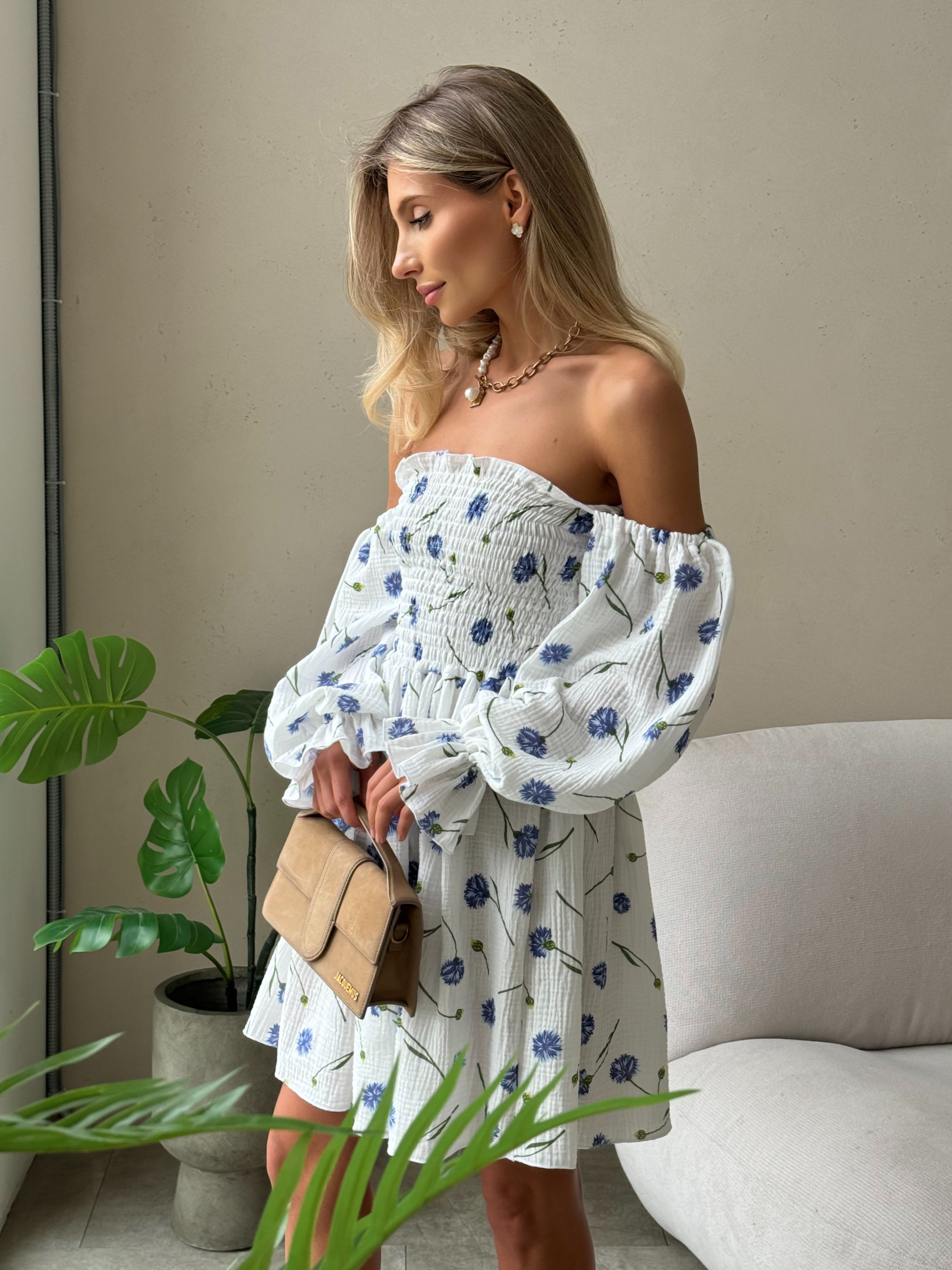Muslin Floral Mini Dress