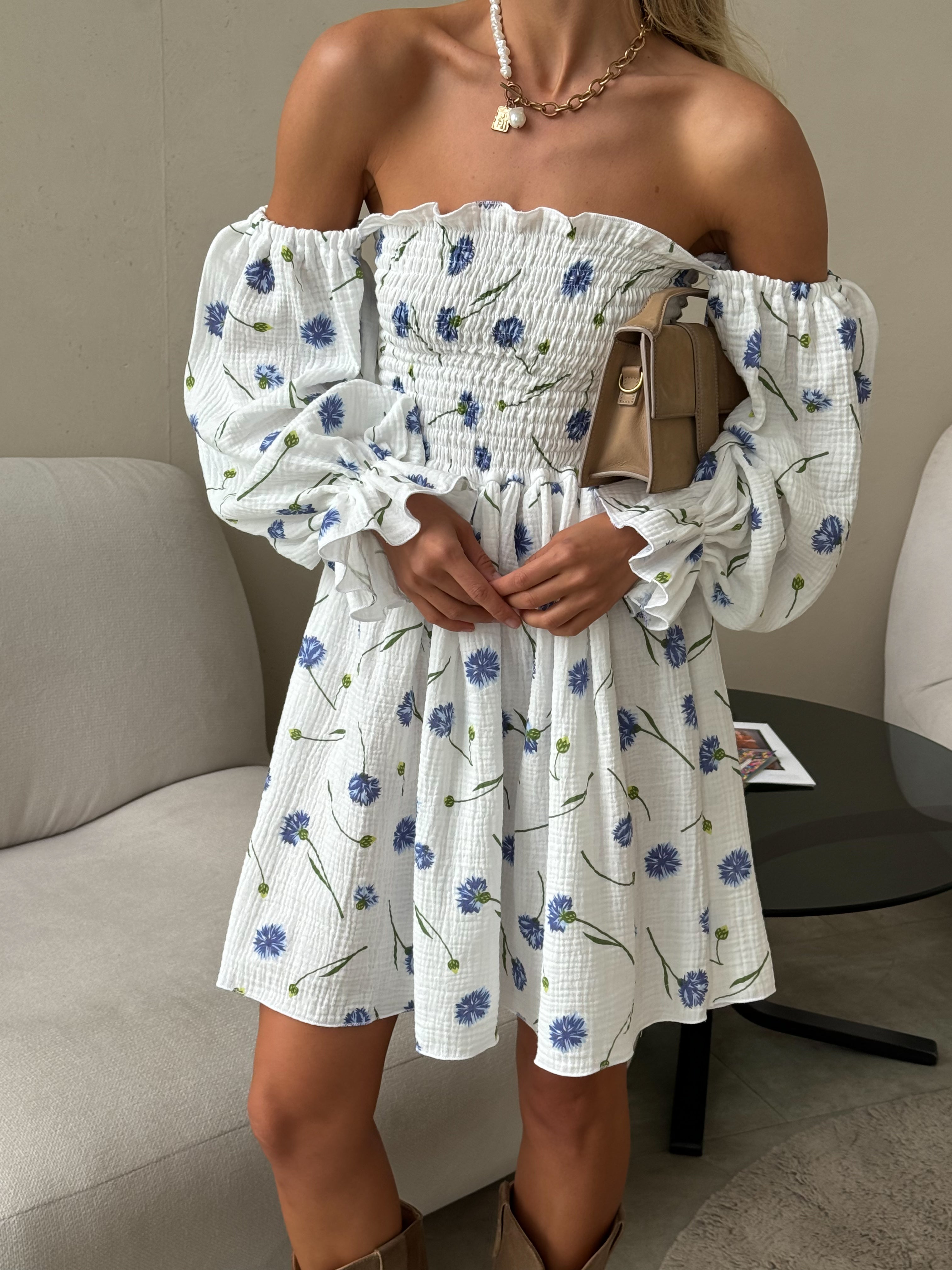 Muslin Floral Mini Dress