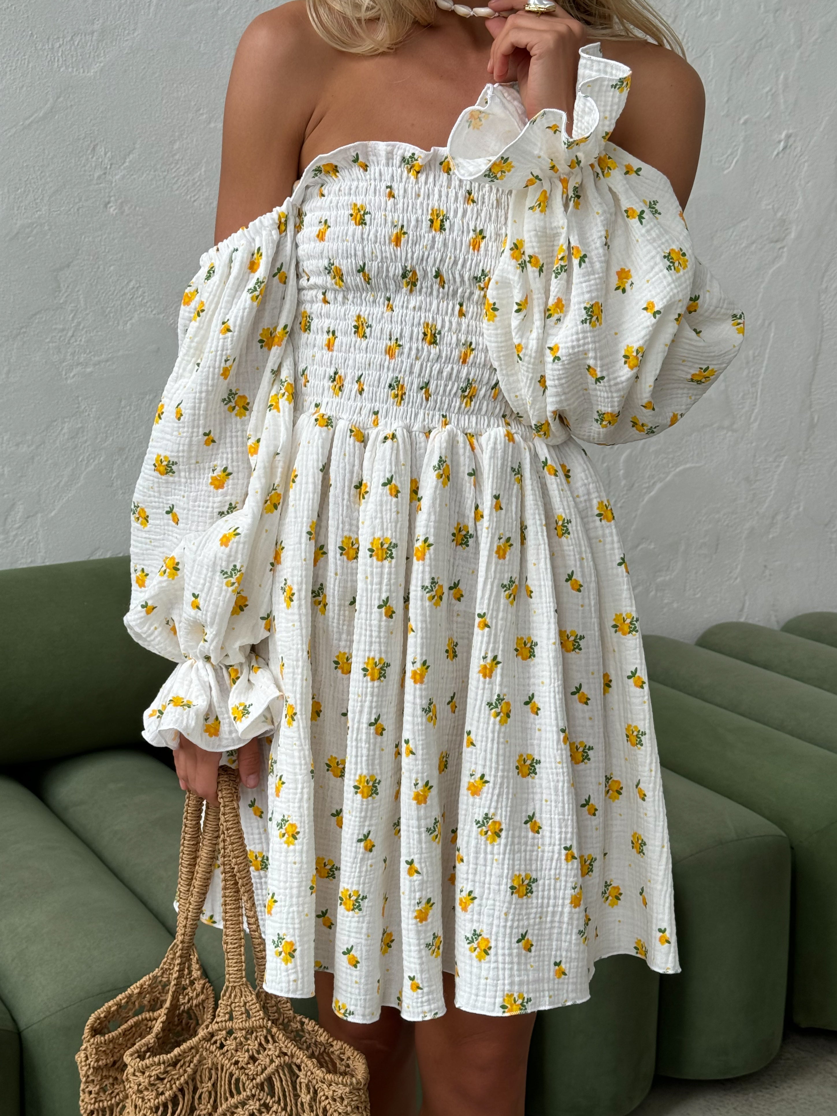 Muslin Floral Mini Dress