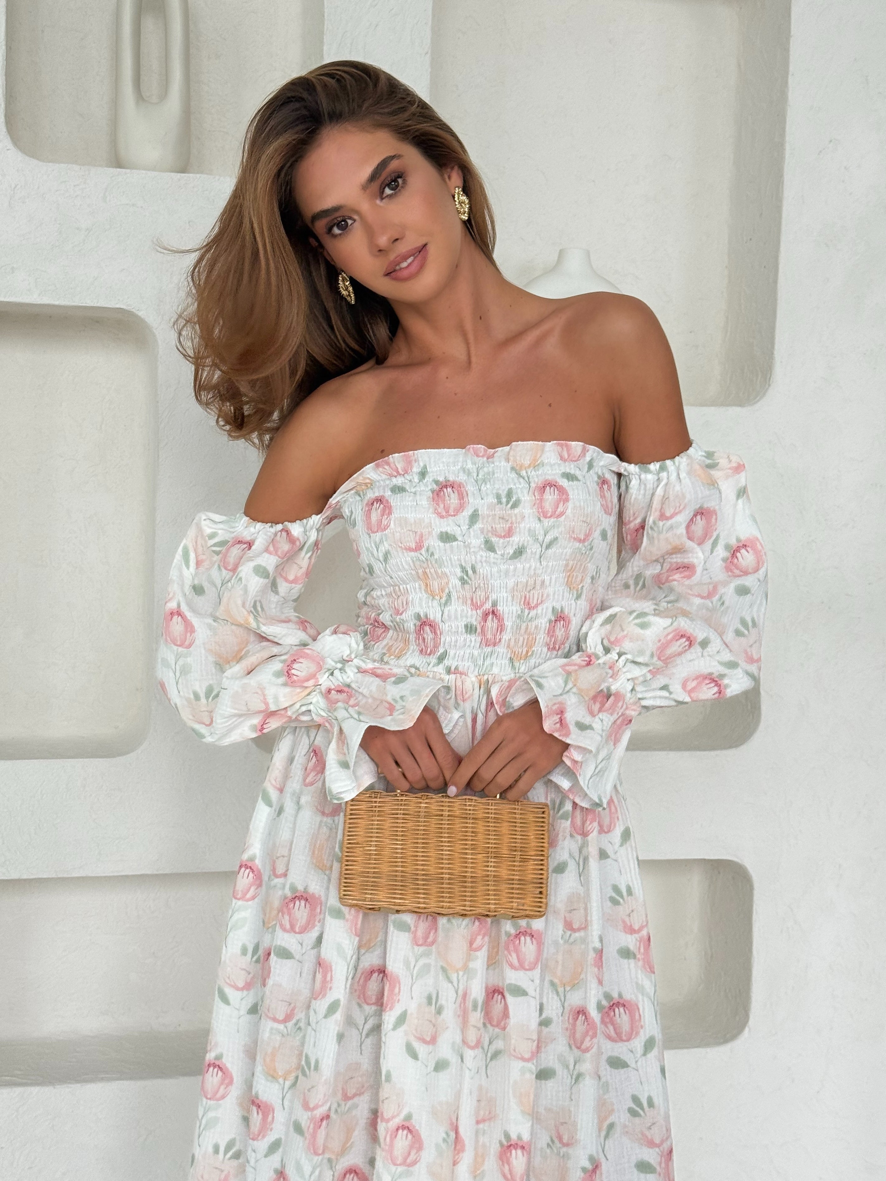 Muslin Floral Midi Dress